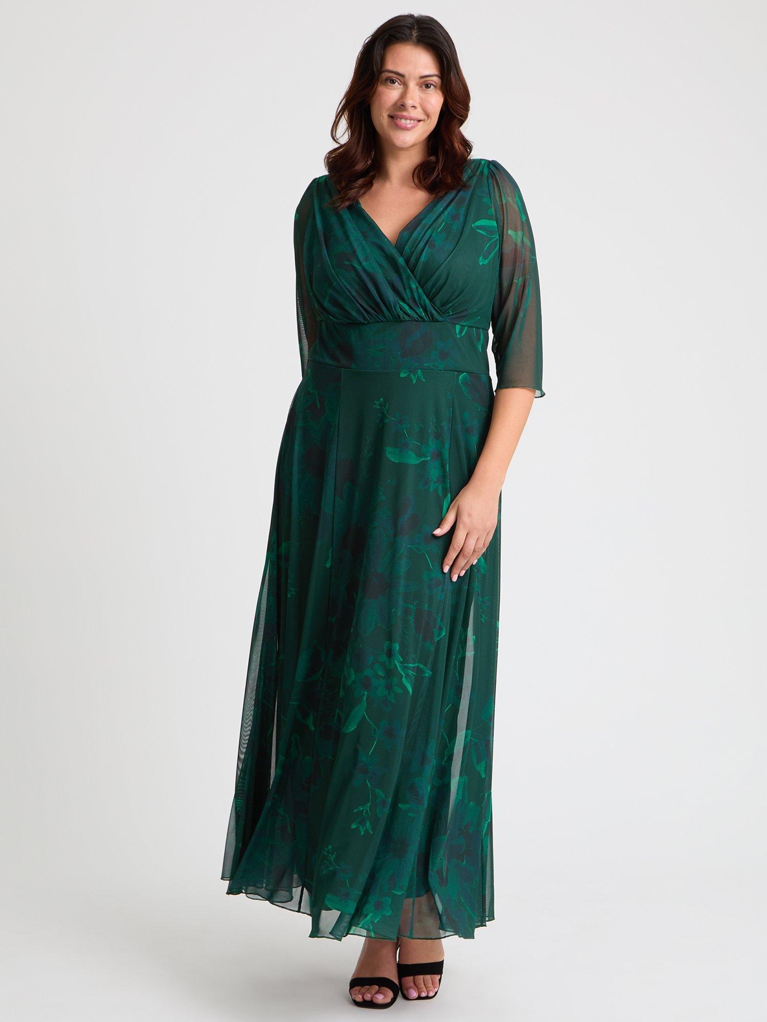 Scarlett Jo Verity Floral Wrap Maxi Dress, Green