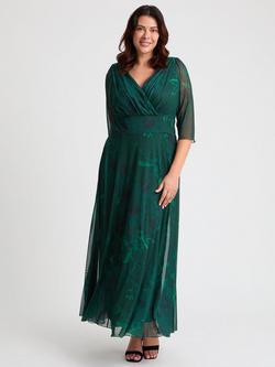 Scarlett & Jo Verity Floral Wrap Maxi Dress, Green, Green