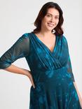 Scarlett & Jo Verity Abstract Floral Wrap Dress, Teal