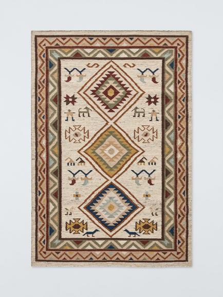 John Lewis Nadia Motif Kelim Flatweave Wool Rich Rug, Multi, Multi