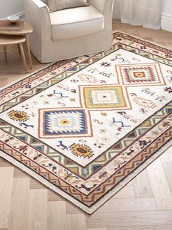 John Lewis Nadia Motif Kelim Flatweave Wool Rich Rug, Multi - view 2, Multi