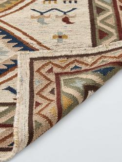 John Lewis Nadia Motif Kelim Flatweave Wool Rich Rug, Multi - view 2, Multi