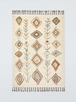 John Lewis Zahar Berber Wool Rich Rug, White/Multi, White/Multi