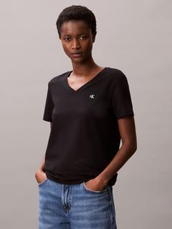 Calvin Klein Archive Logo V-Neck T-Shirt, Black