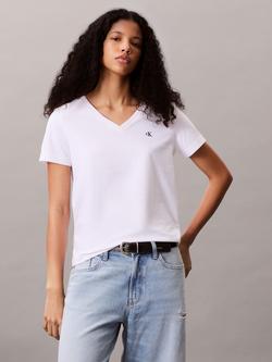 Calvin Klein Archive Logo V-Neck T-Shirt, Brilliant White