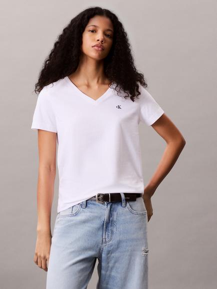 Calvin Klein Archive Logo V-Neck T-Shirt, Brilliant White