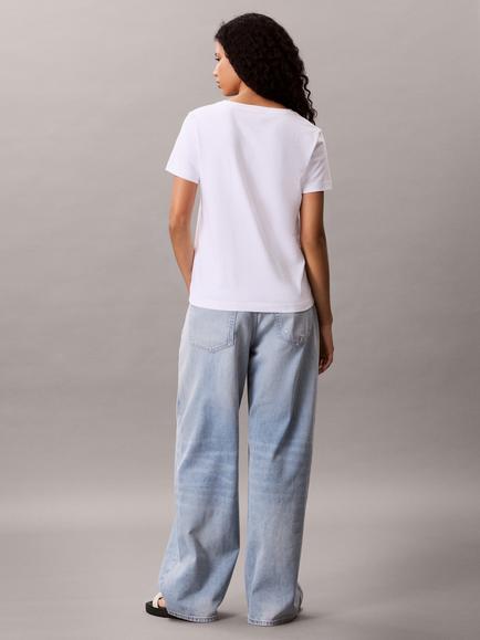 Calvin Klein Archive Logo V-Neck T-Shirt - view 2, Brilliant White