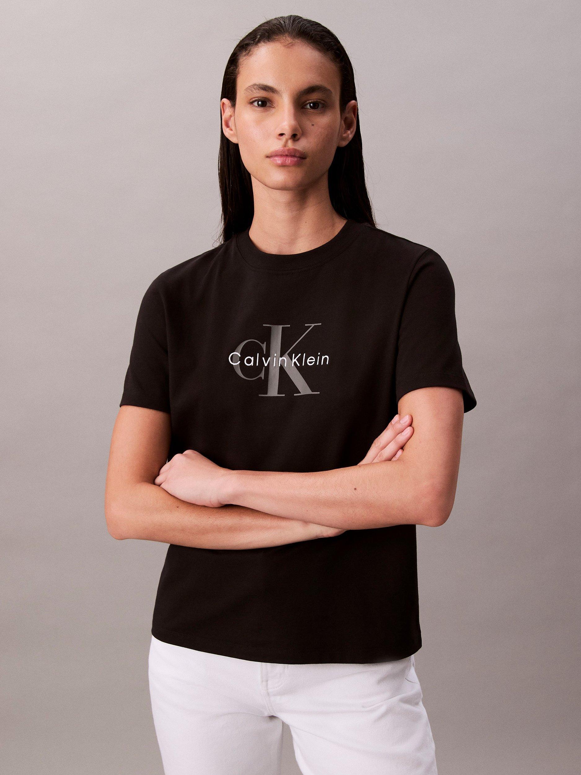 Product image 4 of 6, which shows Calvin Klein Hero Monogram Logo T-Shirt, Black, XXXS