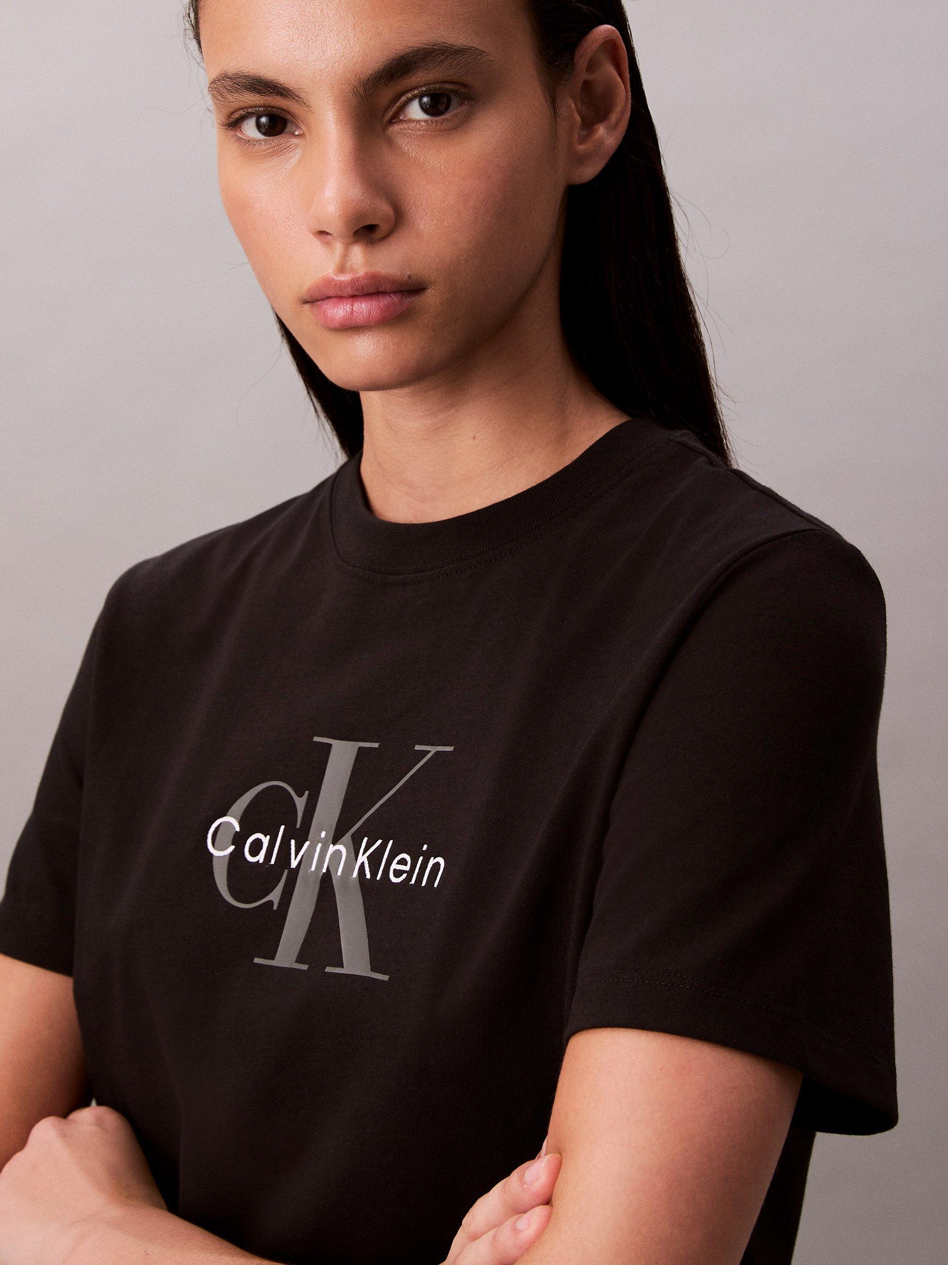 Product image 5 of 6, which shows Calvin Klein Hero Monogram Logo T-Shirt, Black, XXXS
