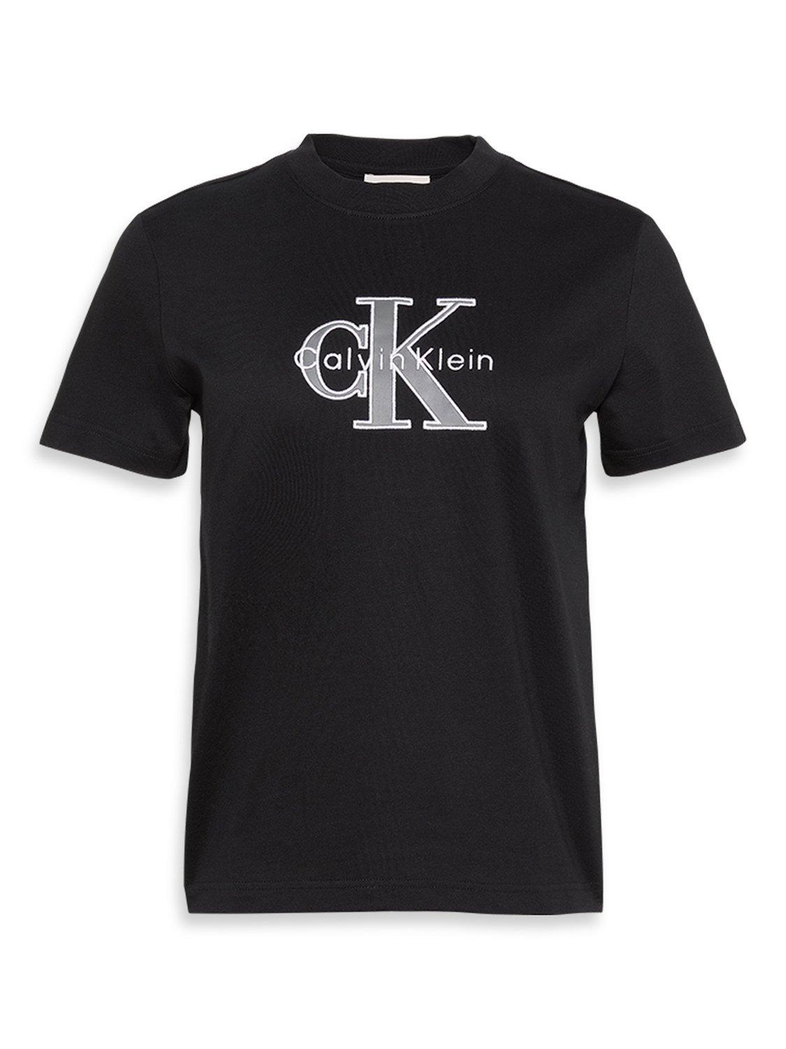 Product image 6 of 6, which shows Calvin Klein Hero Monogram Logo T-Shirt, Black, XXXS
