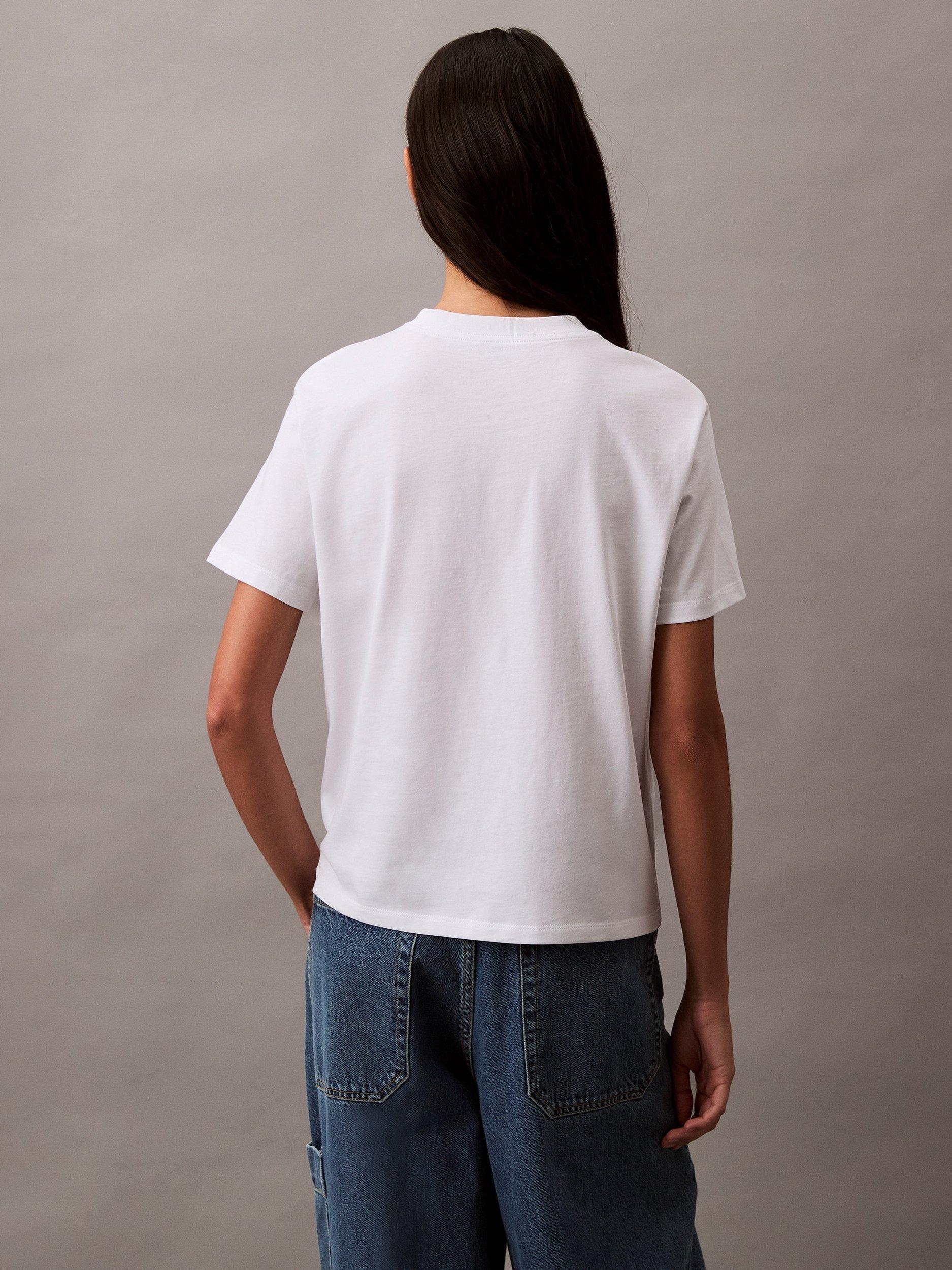 Product image 2 of 6, which shows Calvin Klein Hero Monogram Logo T-Shirt, Bright White, XXXS