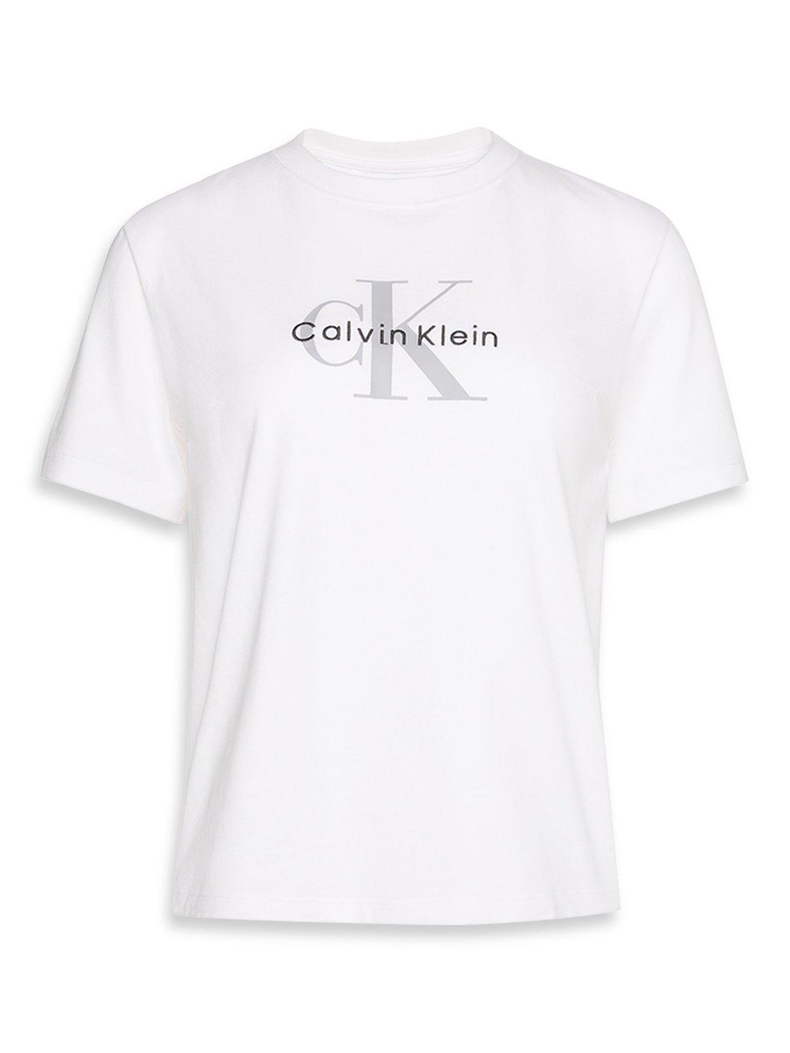 Product image 6 of 6, which shows Calvin Klein Hero Monogram Logo T-Shirt, Bright White, XXXS