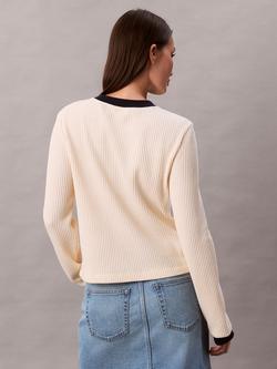 Calvin Klein Colour Block Waffle Top, Shortbread - view 2, Shortbread