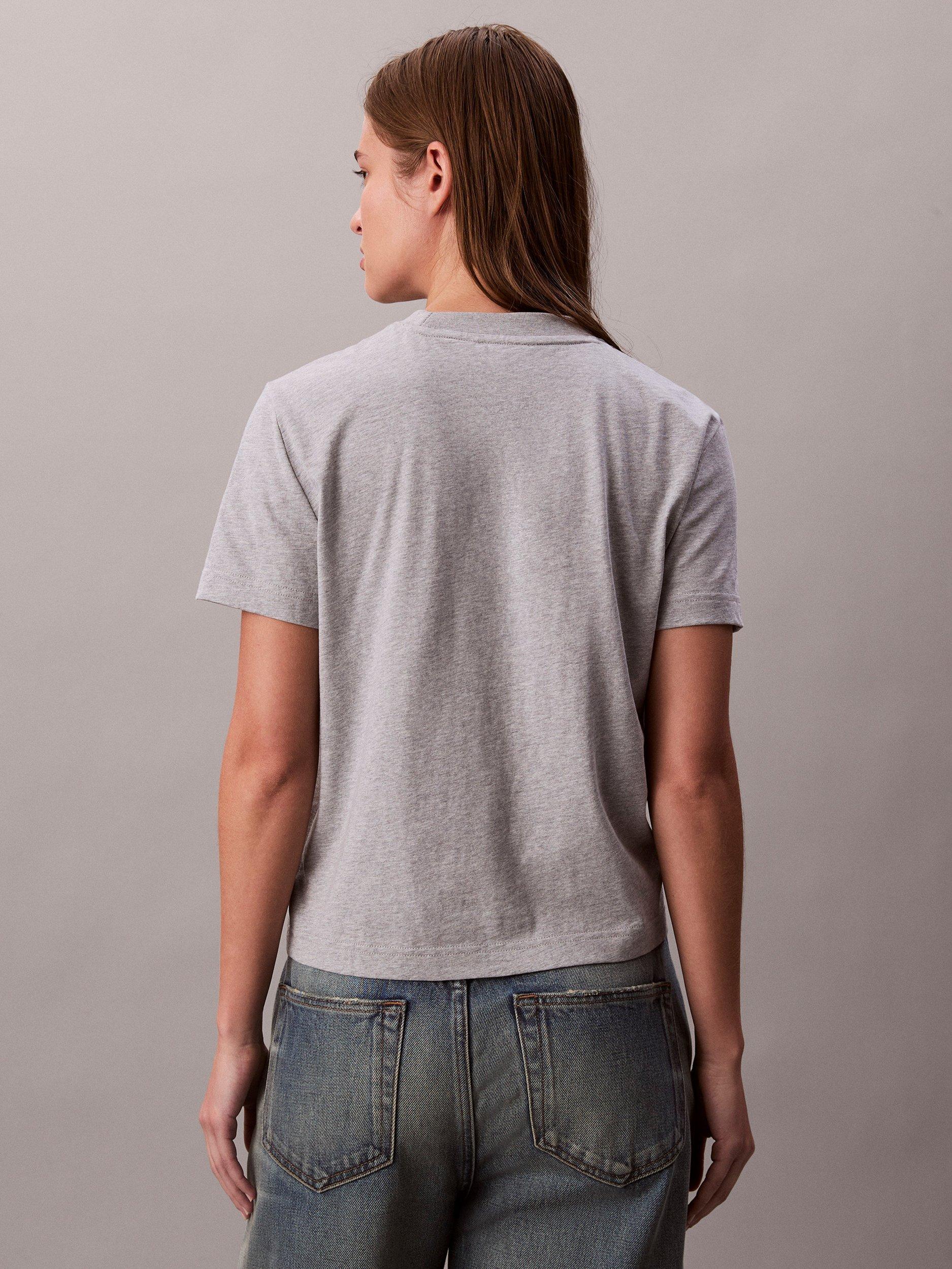 Product image 2 of 6, which shows Calvin Klein Script Logo Slim Fit T-Shirt, History Grey Heather, S