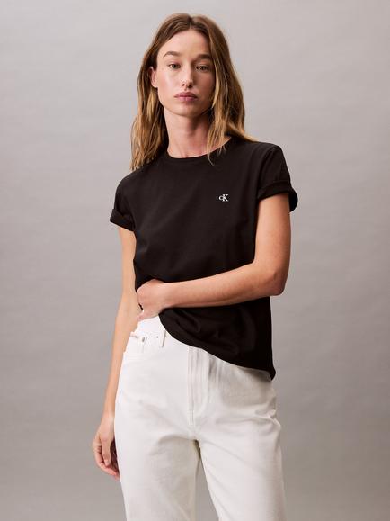 Calvin Klein Monogram Logo Crew Neck T-Shirt, Black