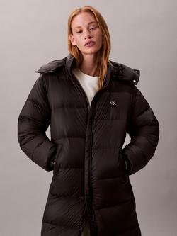 Calvin Klein Water Resistant Long Down Puffer Jacket, Black - view 2, Black