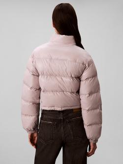 Calvin Klein Shine Crop Puffer Jacket, Gull Gray - view 2, Gull Gray