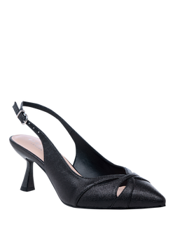 Paradox London Fairmont Wide Fit Slingback Court Shoes, Black - view 2, Black