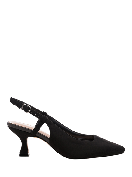 Paradox London Fervora Wide Fit Slingback Court Shoes, Black