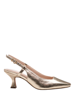 Paradox London Fervora Wide Fit Slingback Court Shoes, Champagne, Champagne