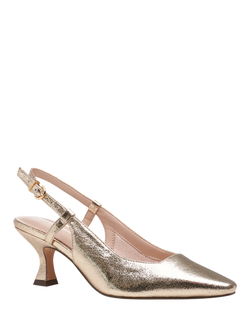 Paradox London Fervora Wide Fit Slingback Court Shoes, Champagne - view 2, Champagne