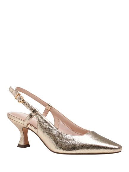 Paradox London Fervora Wide Fit Slingback Court Shoes, Champagne - view 2, Champagne