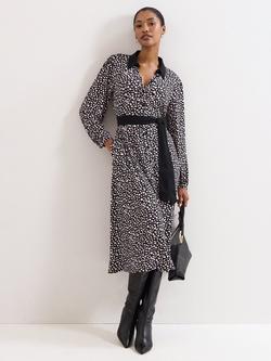 Phase Eight Florence Shirt Dress, Black/White, Black/White