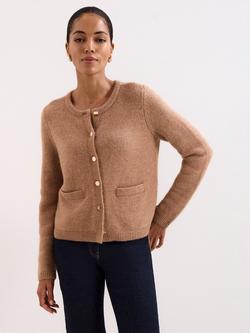 Phase Eight Jade Crew Neck Cardigan, Camel, Camel