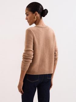 Phase Eight Jade Crew Neck Cardigan, Camel - view 2, Camel