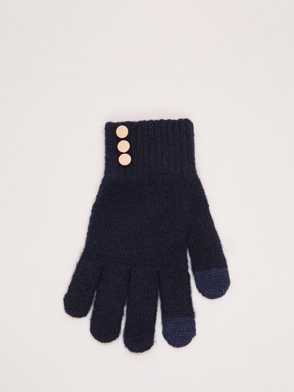 Product image 1 of 6, which shows Phase Eight Smart Gloves, Navy, S-M
