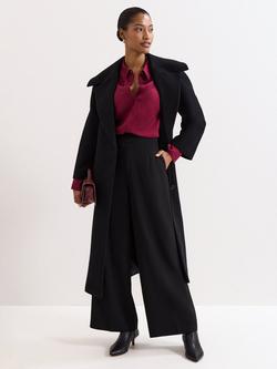 Phase Eight Annabel Collar Wool Rich Coat, Black - view 2, Black