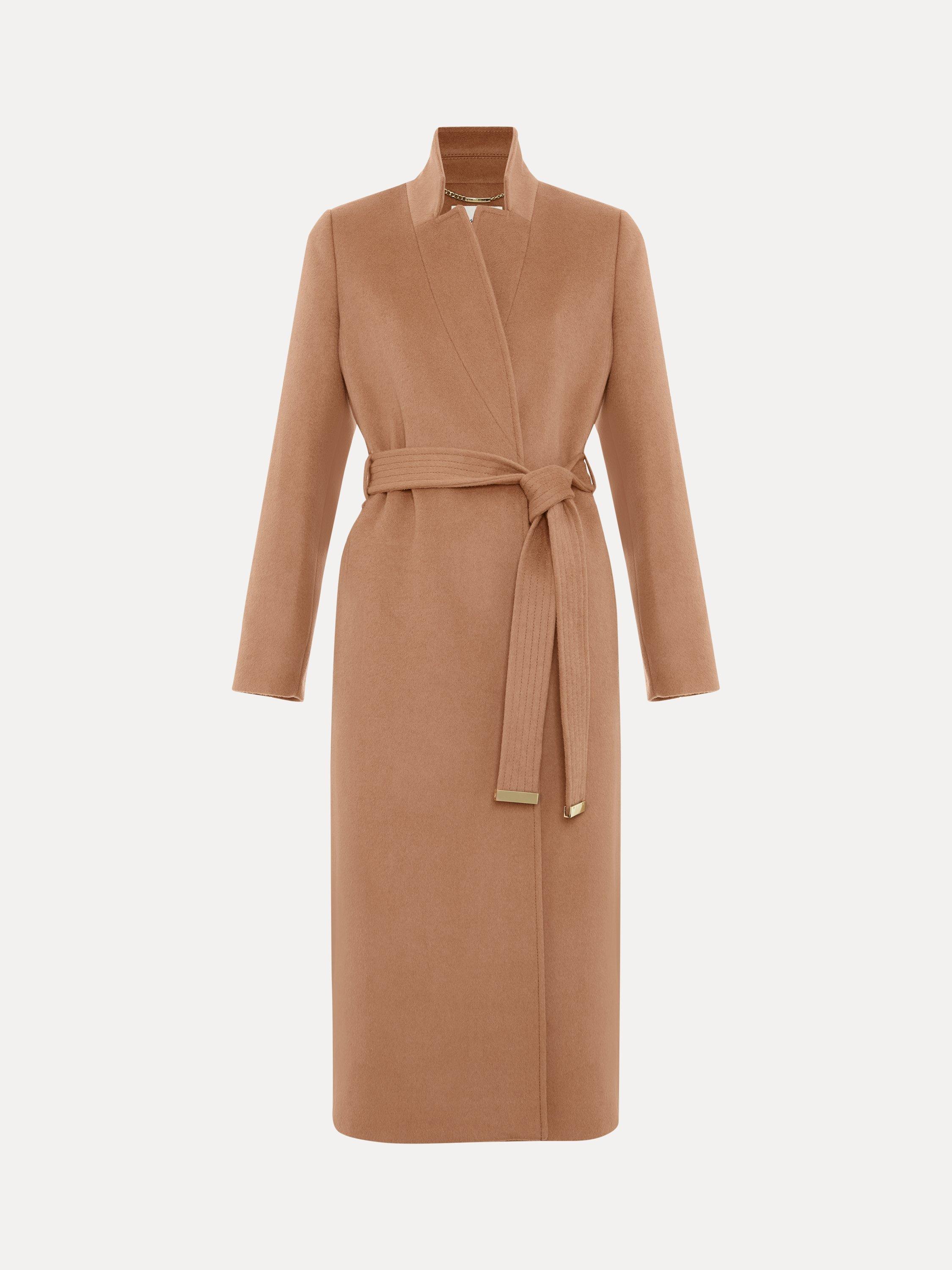 Product image 5 of 10, which shows Phase Eight Charlotte Belted Wool Rich Coat, Camel, 8