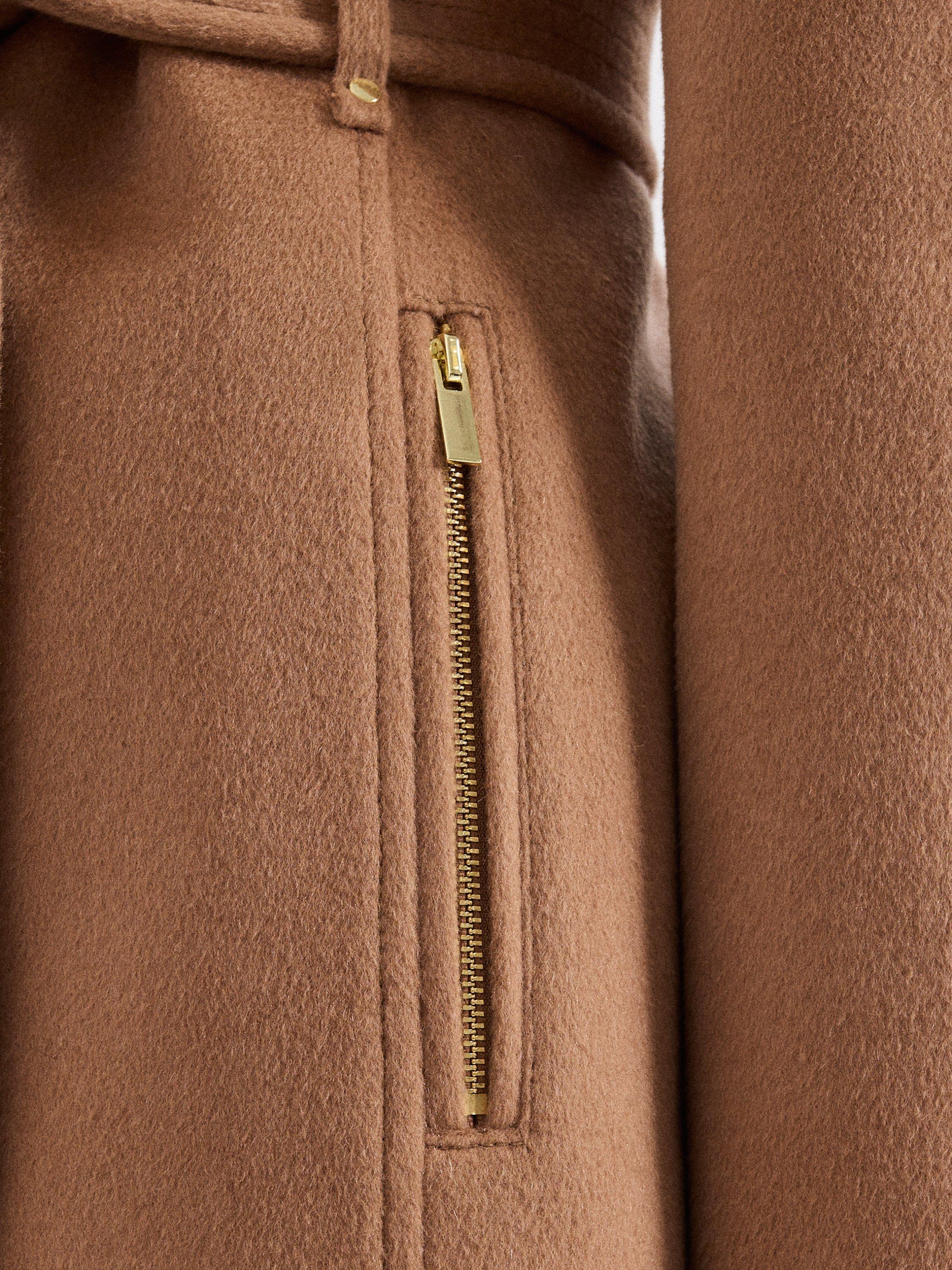 Product image 9 of 10, which shows Phase Eight Charlotte Belted Wool Rich Coat, Camel, 8