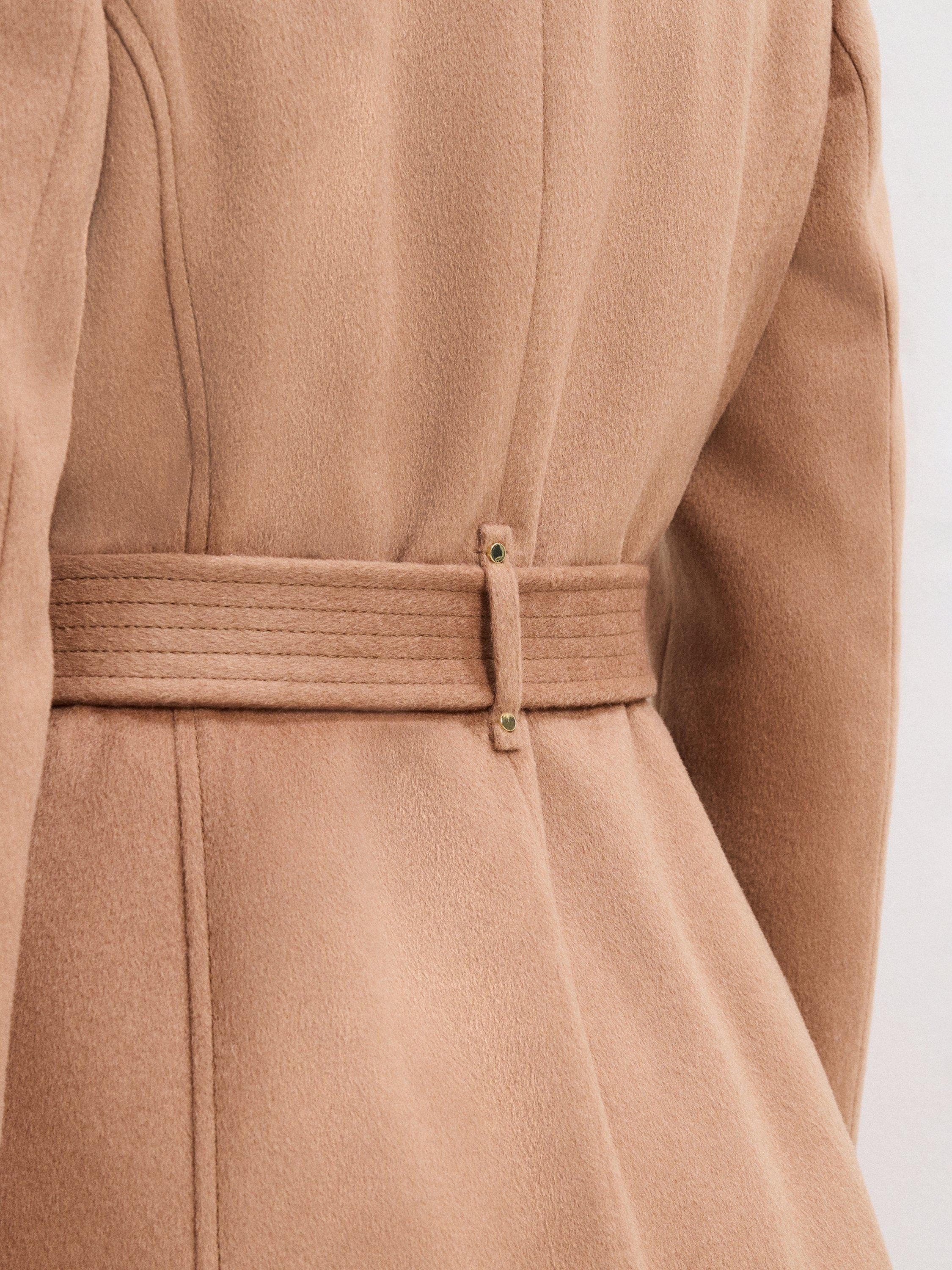 Product image 10 of 10, which shows Phase Eight Charlotte Belted Wool Rich Coat, Camel, 8