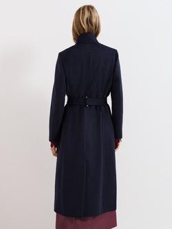 Phase Eight Charlotte Belted Wool Blend Coat, Navy - view 2, Navy