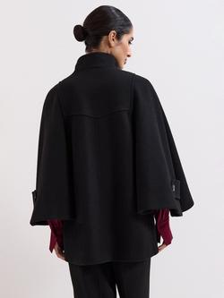 Phase Eight Katlin Double Breasted Cape Coat, Black - view 2, Black