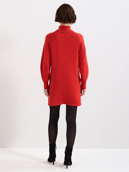 Phase Eight Ellie Knit Jumper Mini Dress, Orange - view 2, Orange
