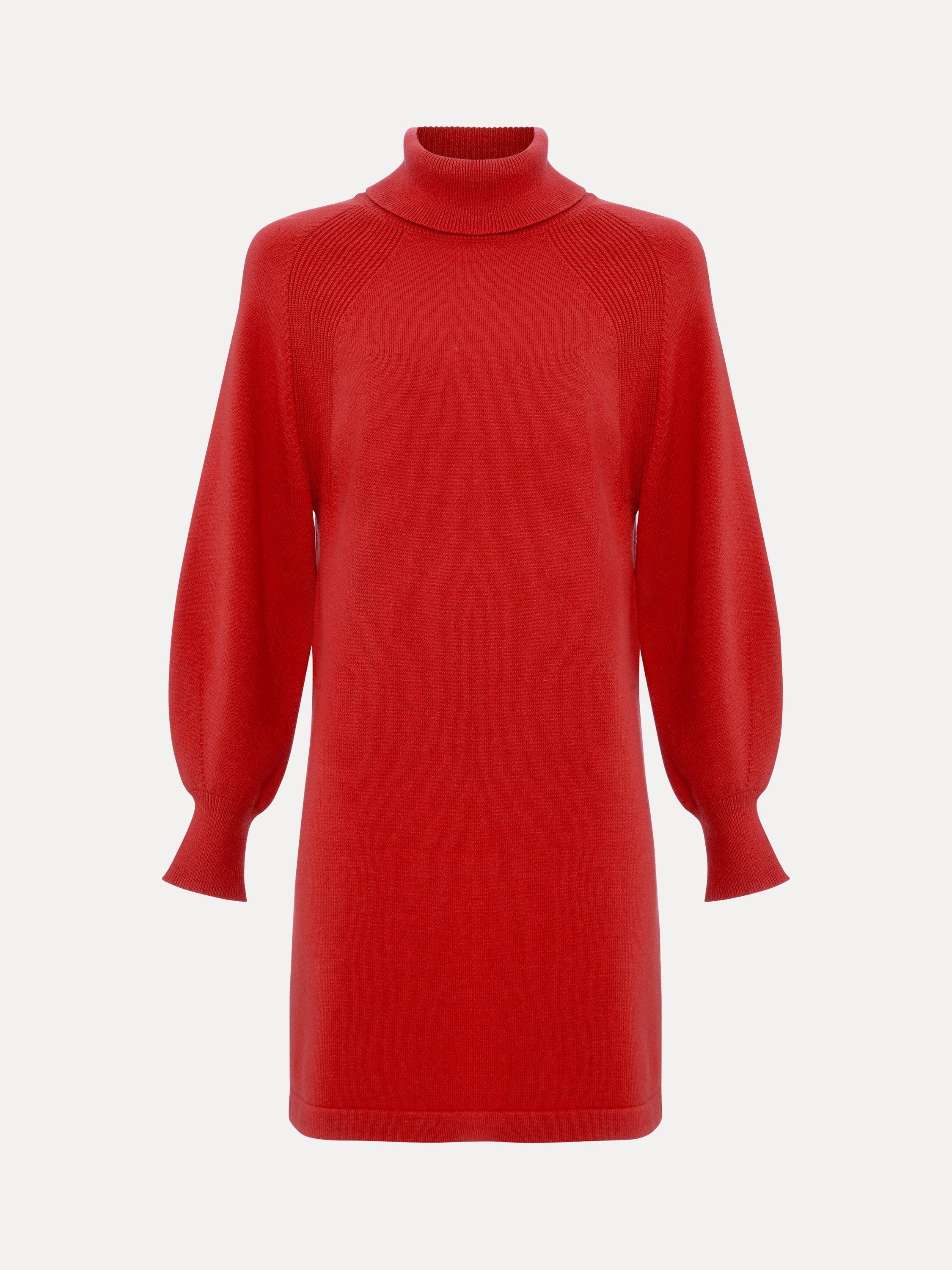 Product image 5 of 8, which shows Phase Eight Ellie Knit Jumper Mini Dress, Orange, 10