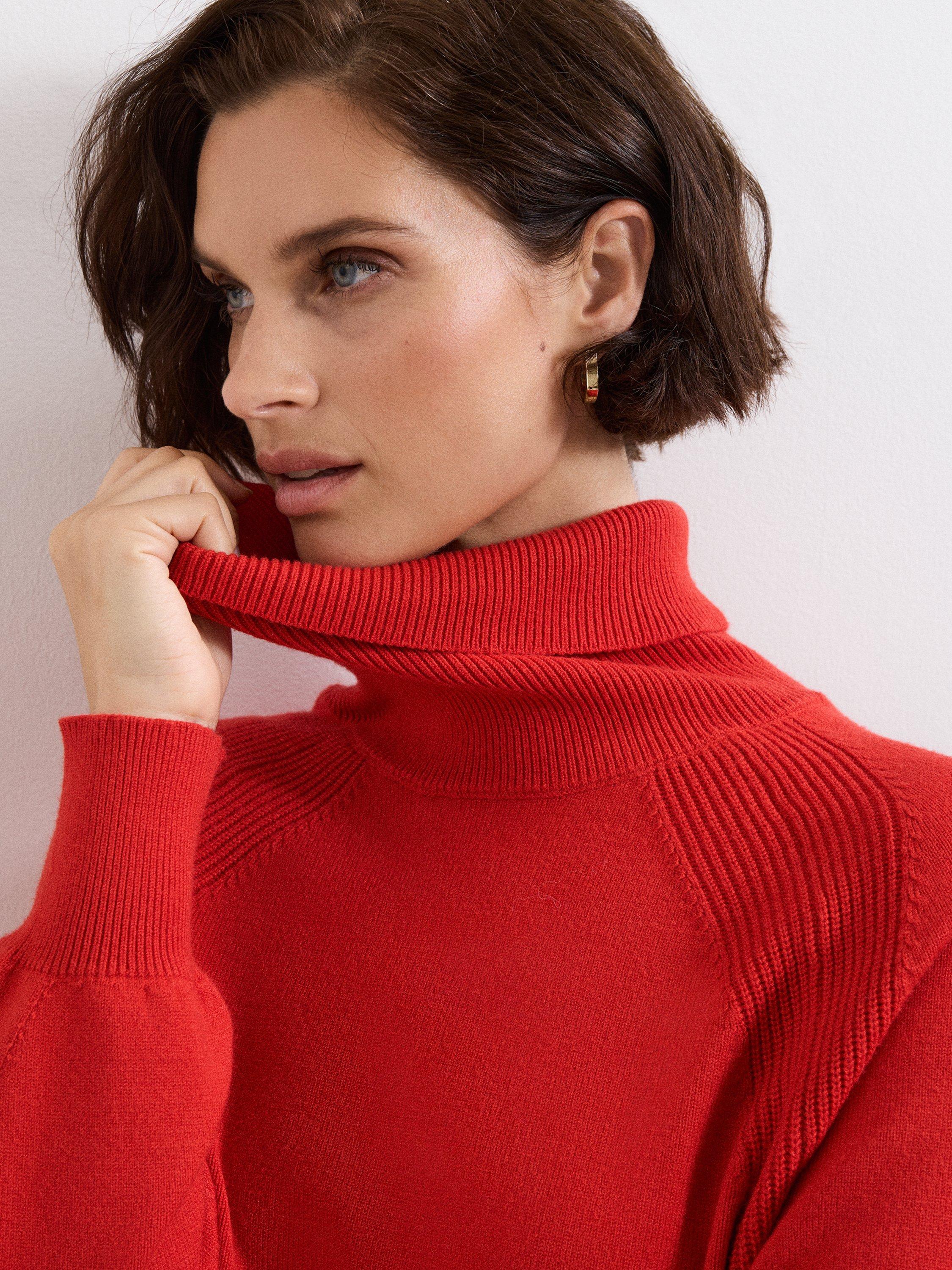 Product image 7 of 8, which shows Phase Eight Ellie Knit Jumper Mini Dress, Orange, 10