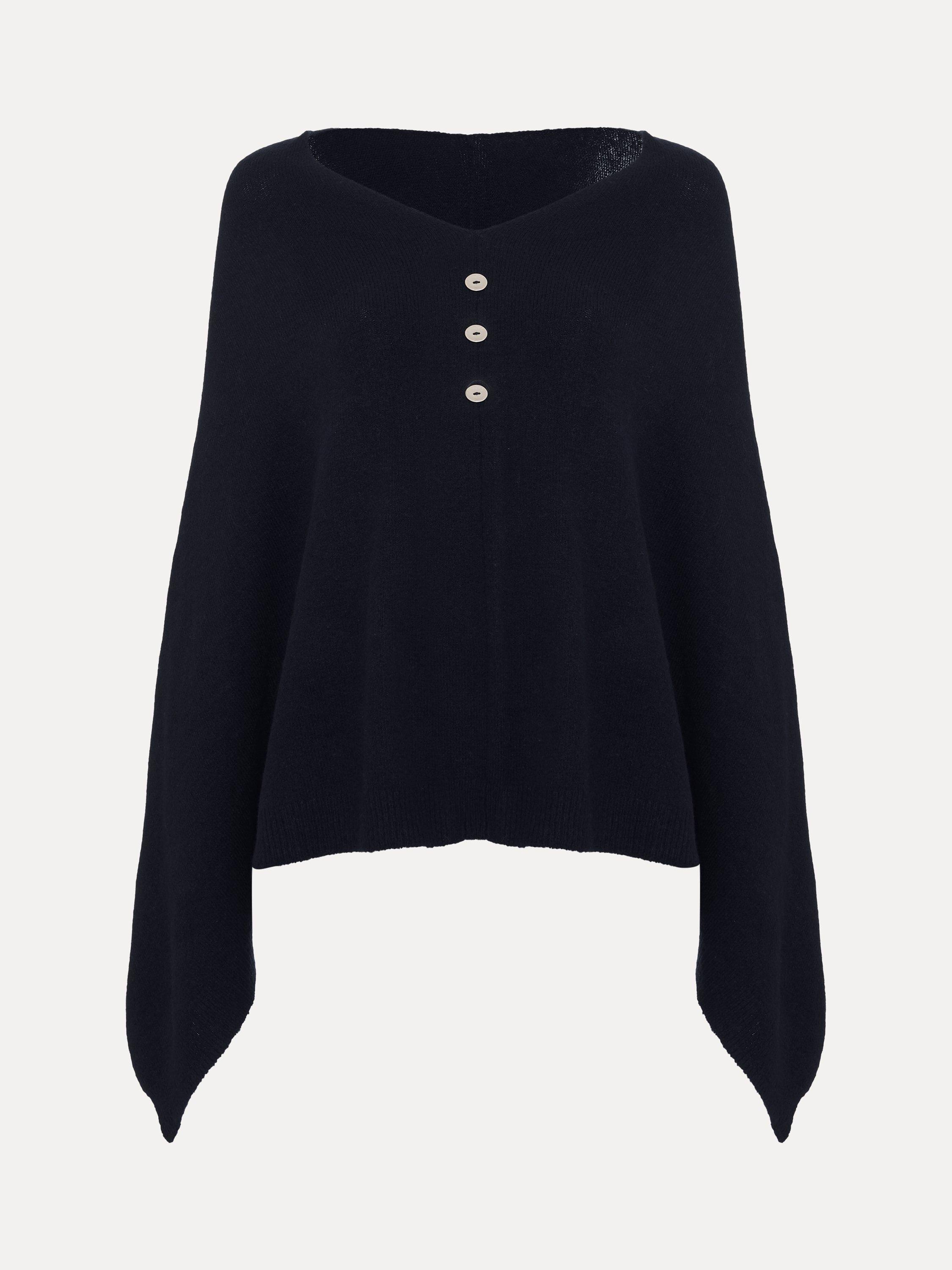 Product image 5 of 7, which shows Phase Eight Smart Knit Poncho Top, Navy, One Size