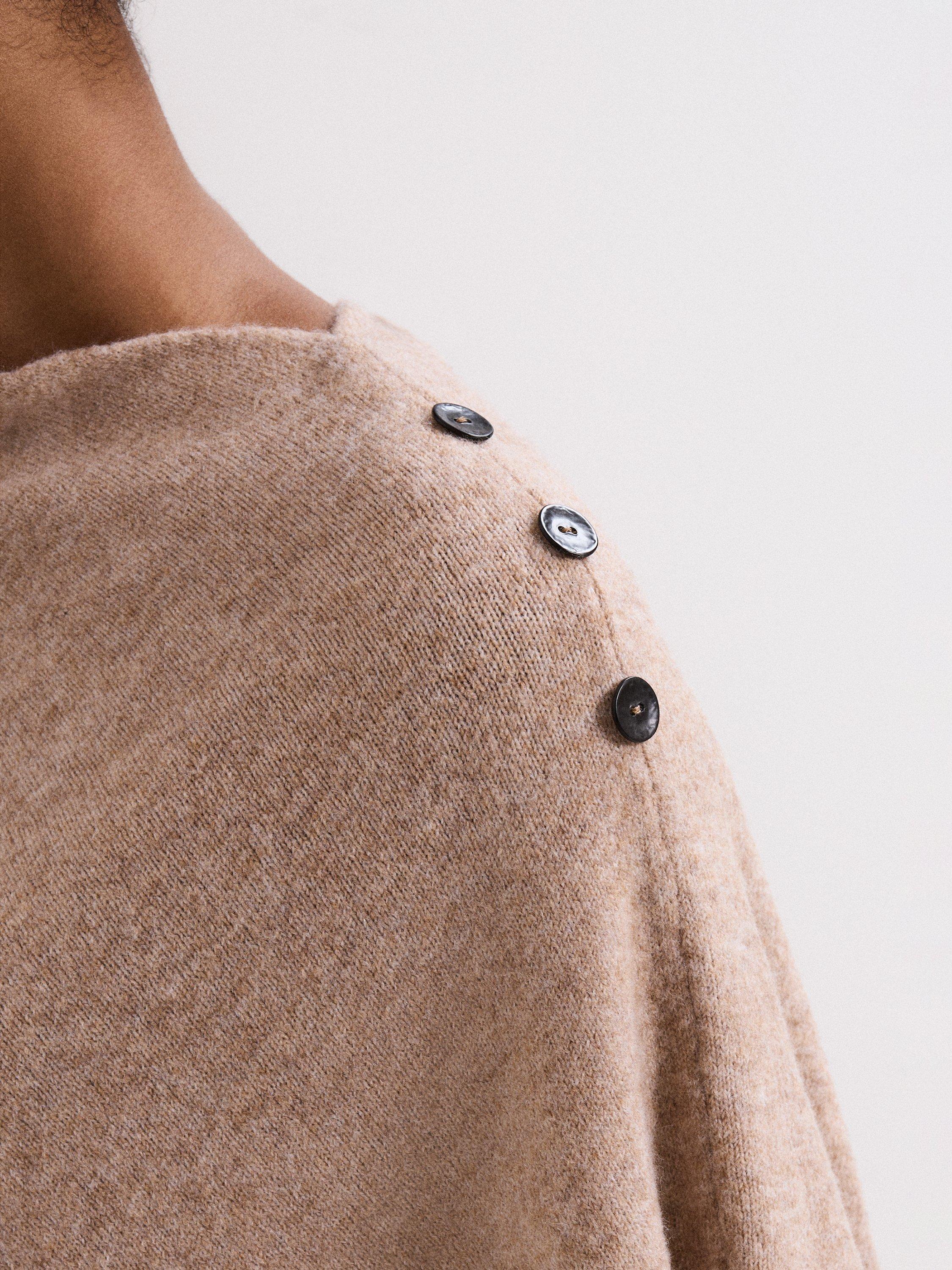 Product image 7 of 8, which shows Phase Eight Smart Knit Poncho Top, Camel, One Size