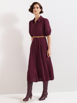 Phase Eight Petite Yasmine Shirt Midi Dress, Burgundy, Burgundy