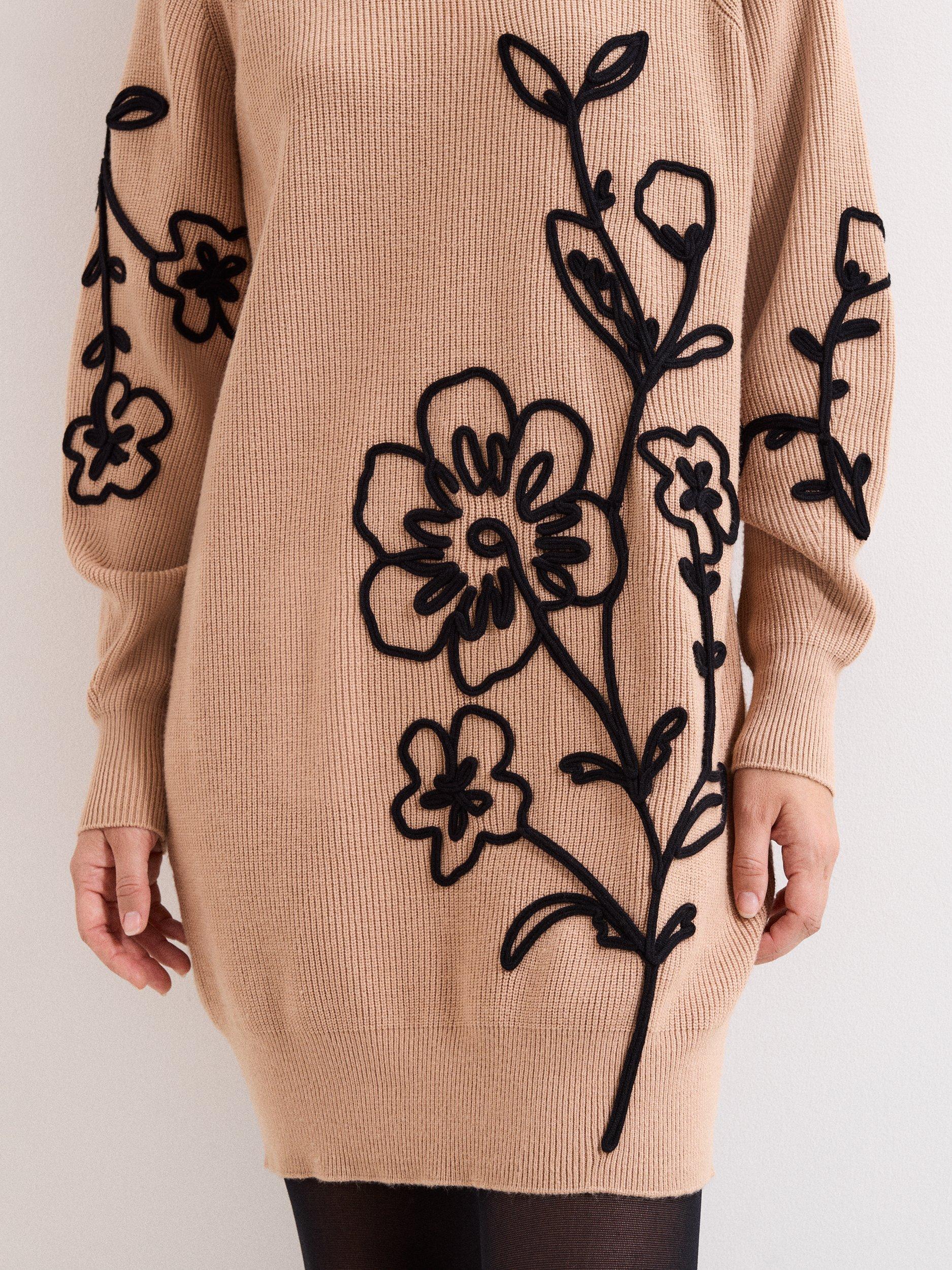 Product image 7 of 7, which shows Phase Eight Rosa Floral Jumper Dress, Tan, XS
