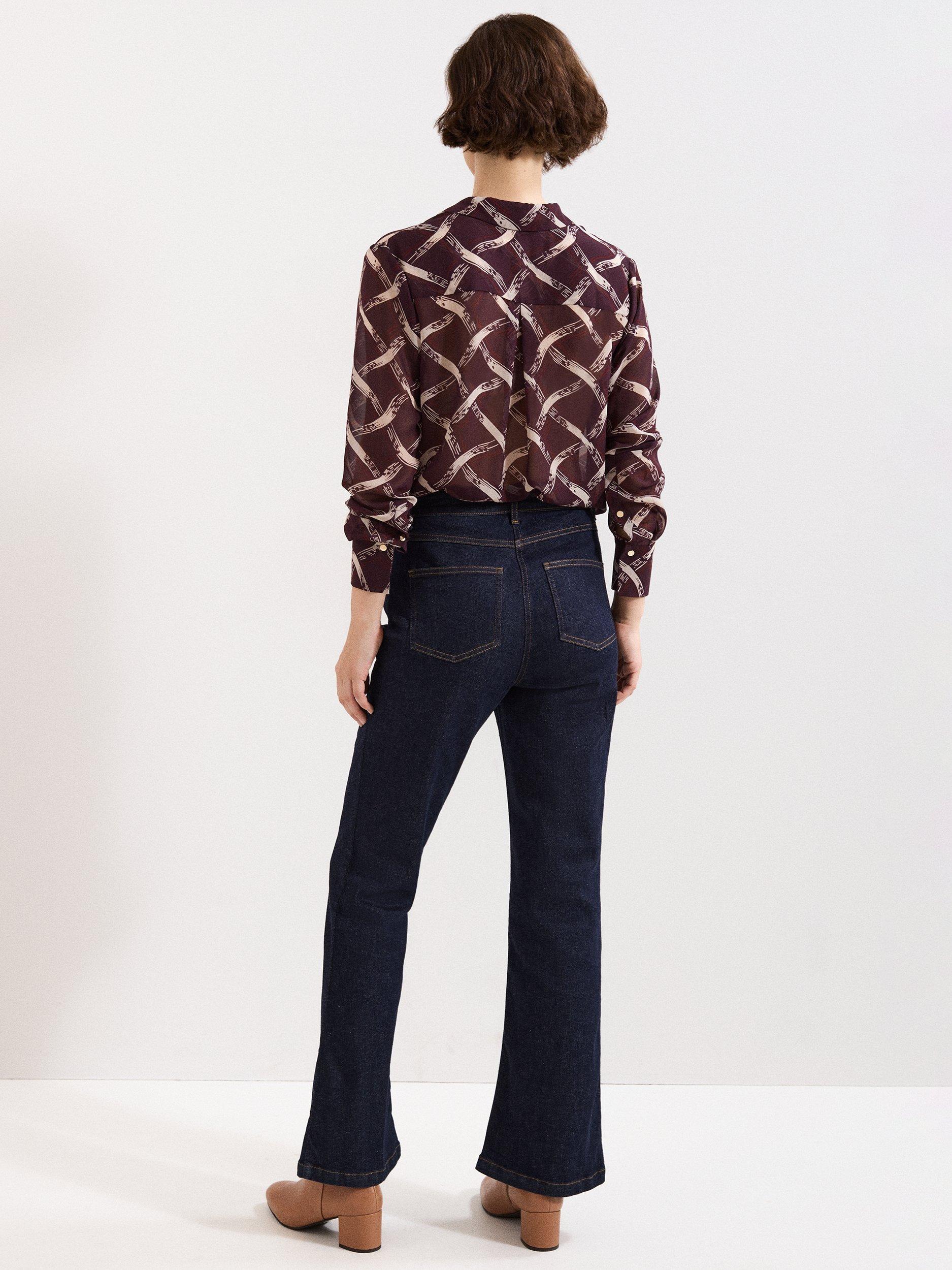 Product image 2 of 8, which shows Phase Eight Olivia Bootcut Jeans, Dark Wash, 8