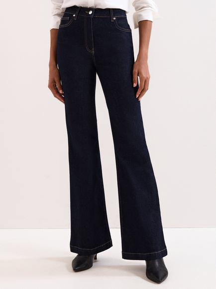 Phase Eight Petite Olivia Bootcut Jeans, Dark Wash