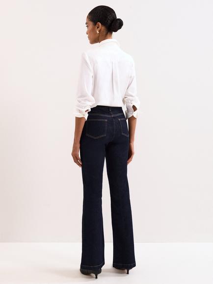 Phase Eight Petite Olivia Bootcut Jeans - view 2, Dark Wash