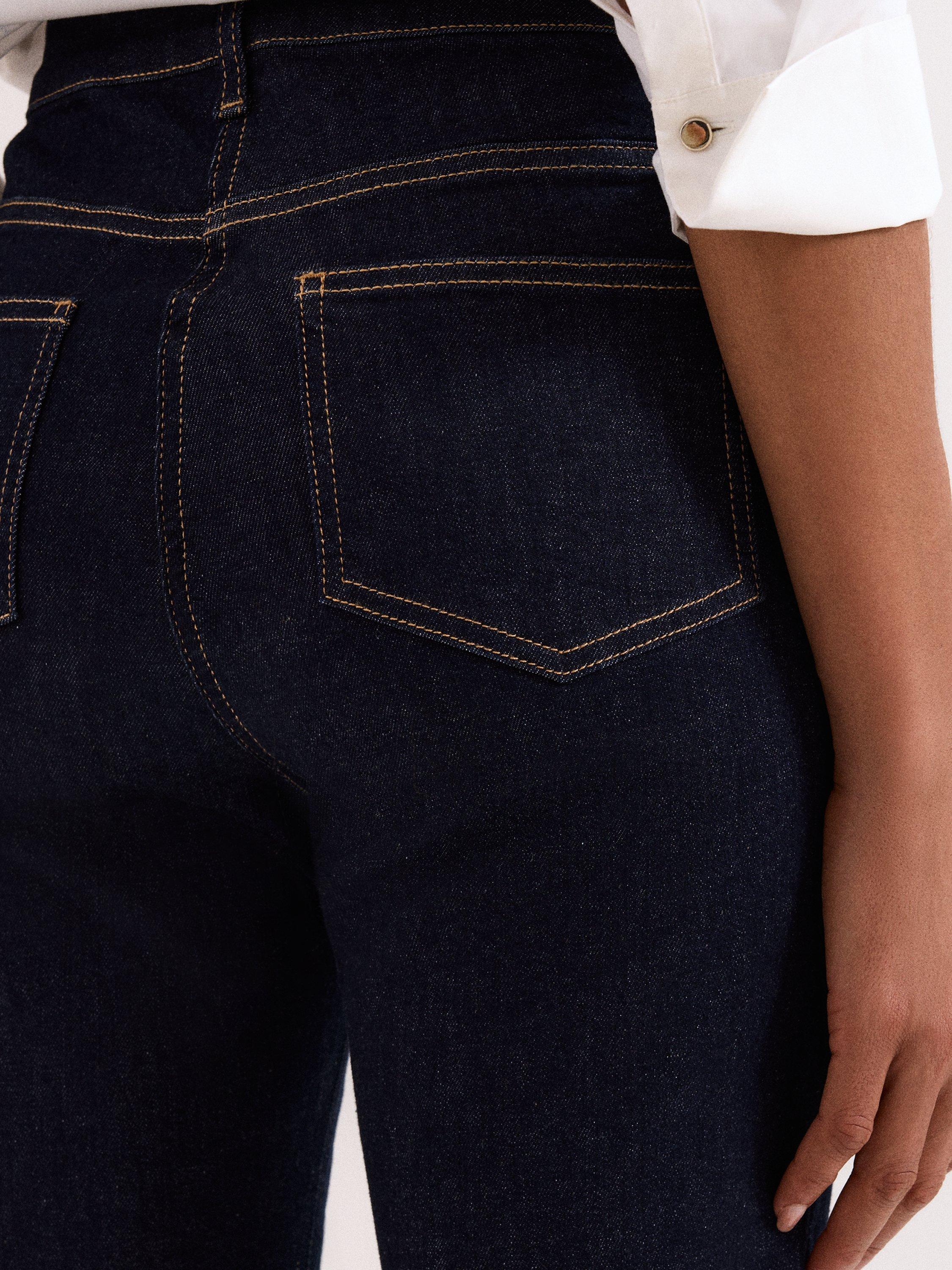 Product image 7 of 8, which shows Phase Eight Petite Olivia Bootcut Jeans, Dark Wash, 6