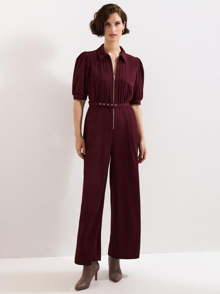 Phase Eight Candice Wide Leg Jumpsuit, Burgundy, Burgundy
