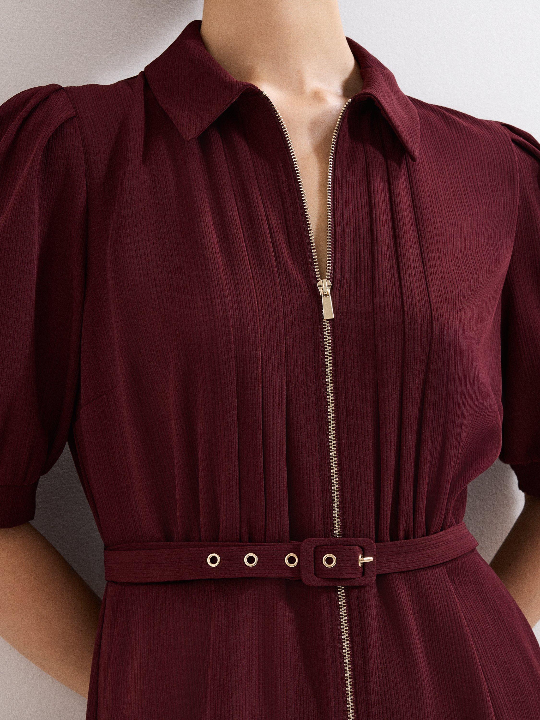 Product image 4 of 8, which shows Phase Eight Candice Wide Leg Jumpsuit, Burgundy, 6