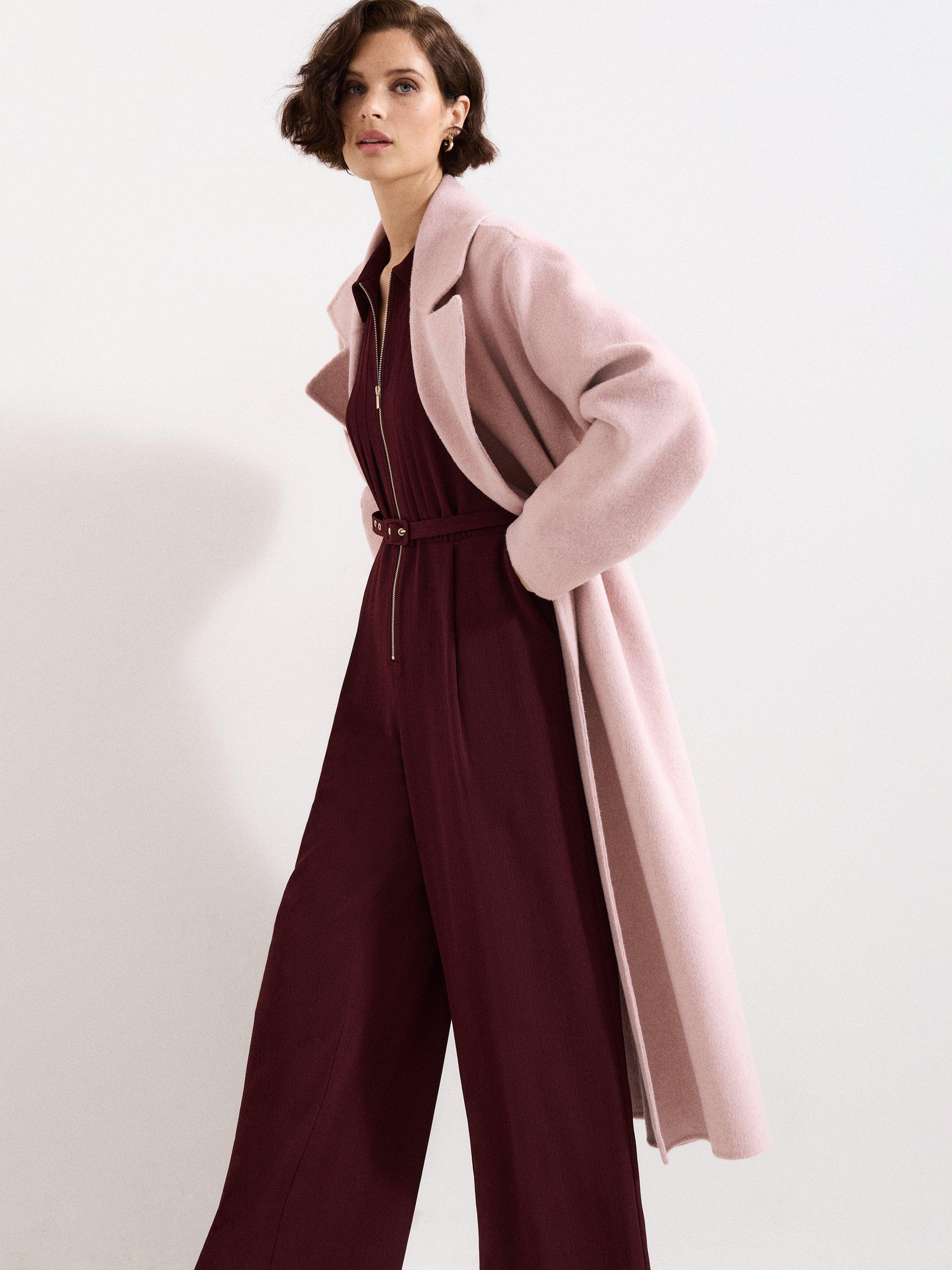 Product image 8 of 8, which shows Phase Eight Candice Wide Leg Jumpsuit, Burgundy, 6